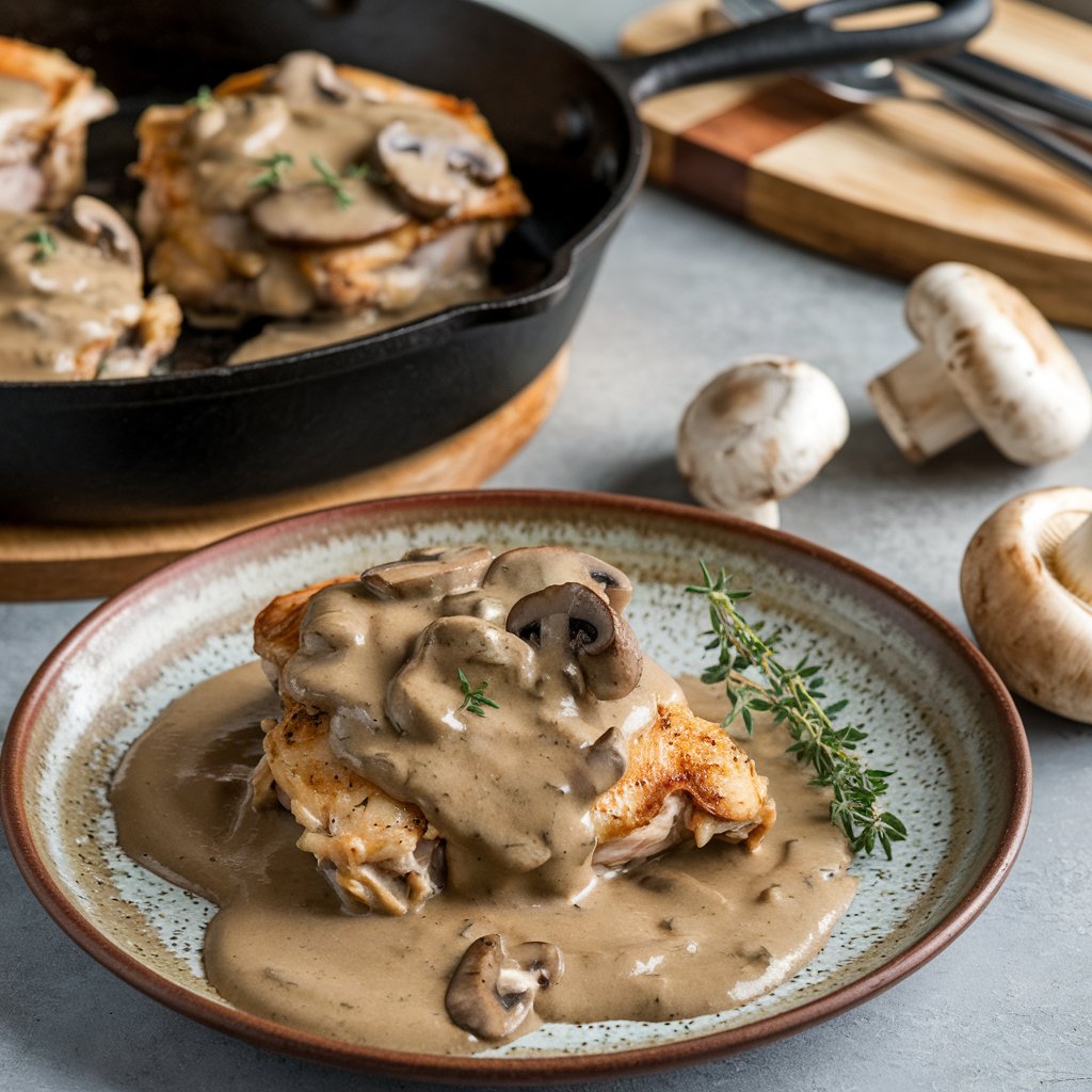 Skillet Chicken with Mushroom Sauce